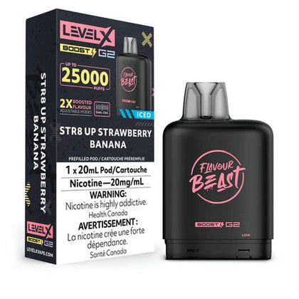 Str8 Up Strawberry Banana 25K Level x Boost G2 Pods
