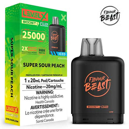 Super Sour Peach Level x Boost G2 Pods