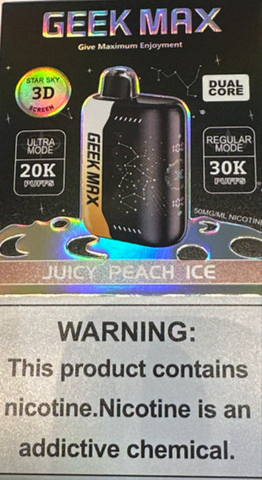 Juicy Peach Ice Geek Max 1x18mlx30K
