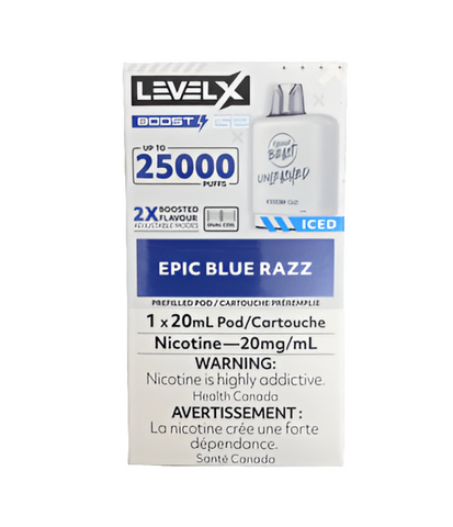 Epic Blue Razz Level x Boost G2 Pods