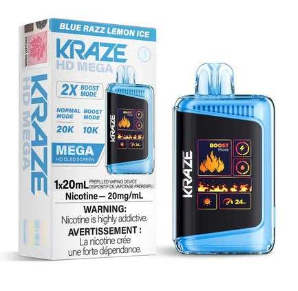 BLUE RAZZ LEMON Ice Kraze HD Mega 1x20mlx20K – vapebug.ca