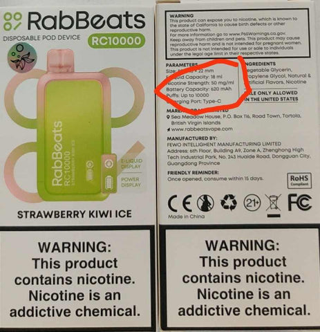 Strawberry Kiwi Ice RabBeats RC10000