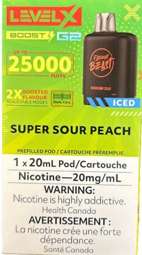 Super Sour Peach 1x20ml Level x Boost Pods G2