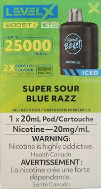 Super Sour Blue Razz 1x20ml Level x Boost Pods G2