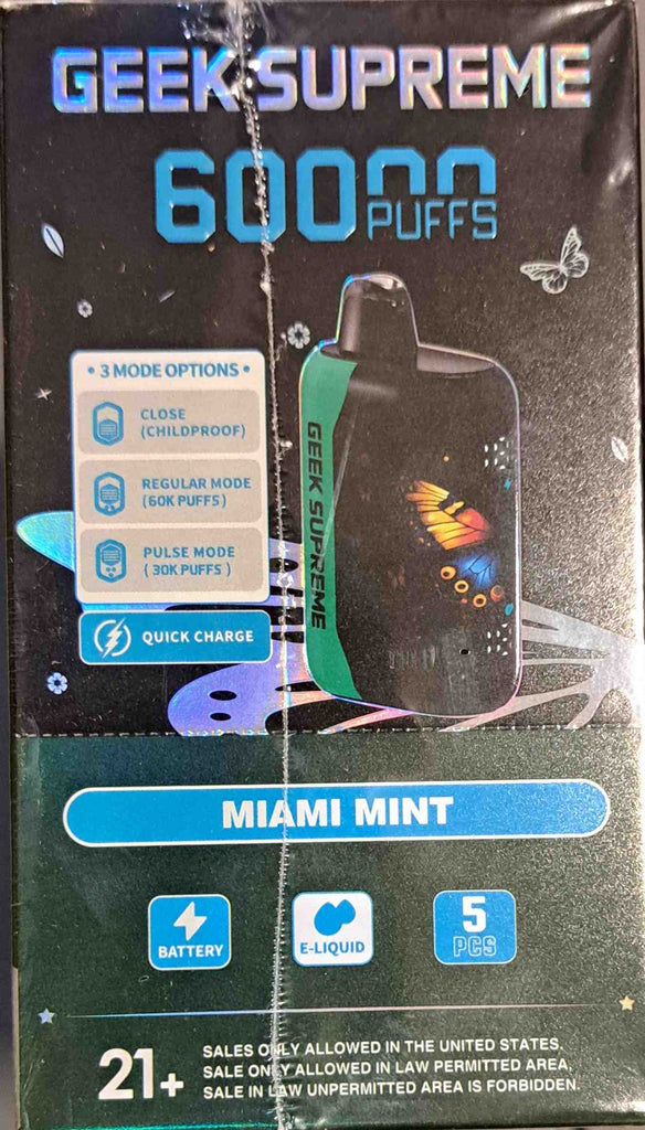 Bar Flavor Review Miami Mint GEEK SUPPEME 30K/60K Australia Miami Mint Disposable Vape Bar Flavor Review Miami Mint GEEK SUPPEME 30K/60K Australia Miami Mint Disposable Vape